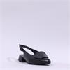 Paul Green Slingback Square Detail Pump - Black Leather